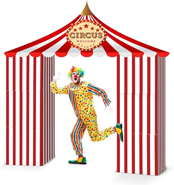 7 Pcs Carnival Circus Party Decor Red and White Striped Tent | Amazon (US)