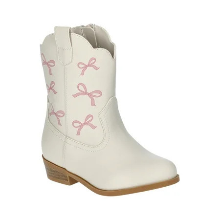 Wonder Nation Girls Bow Print Western Cowgirl Boots | Walmart (US)