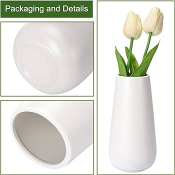 CEWOR Ceramic Vase, White Vase for Flower for Modern Table Shelf Home Decor Fireplace Bedroom Kit... | Amazon (US)