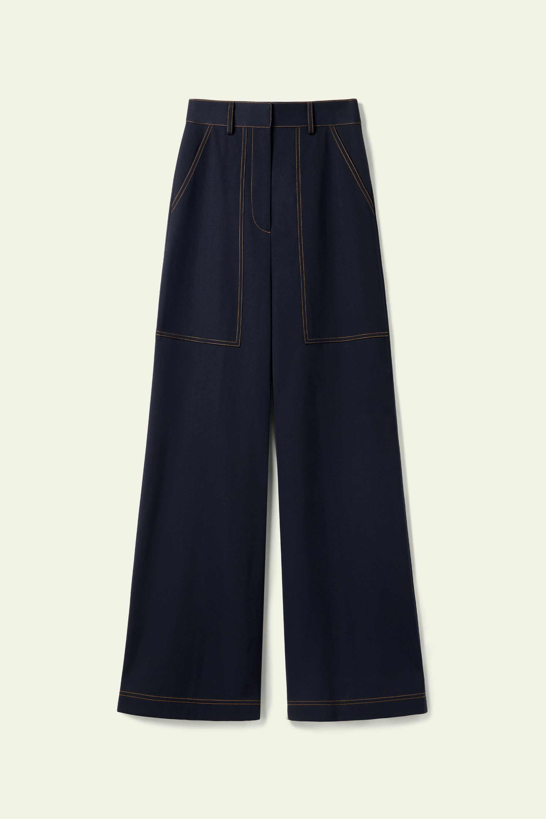 Pantalon large en laine inspiré du denim | LilySilk