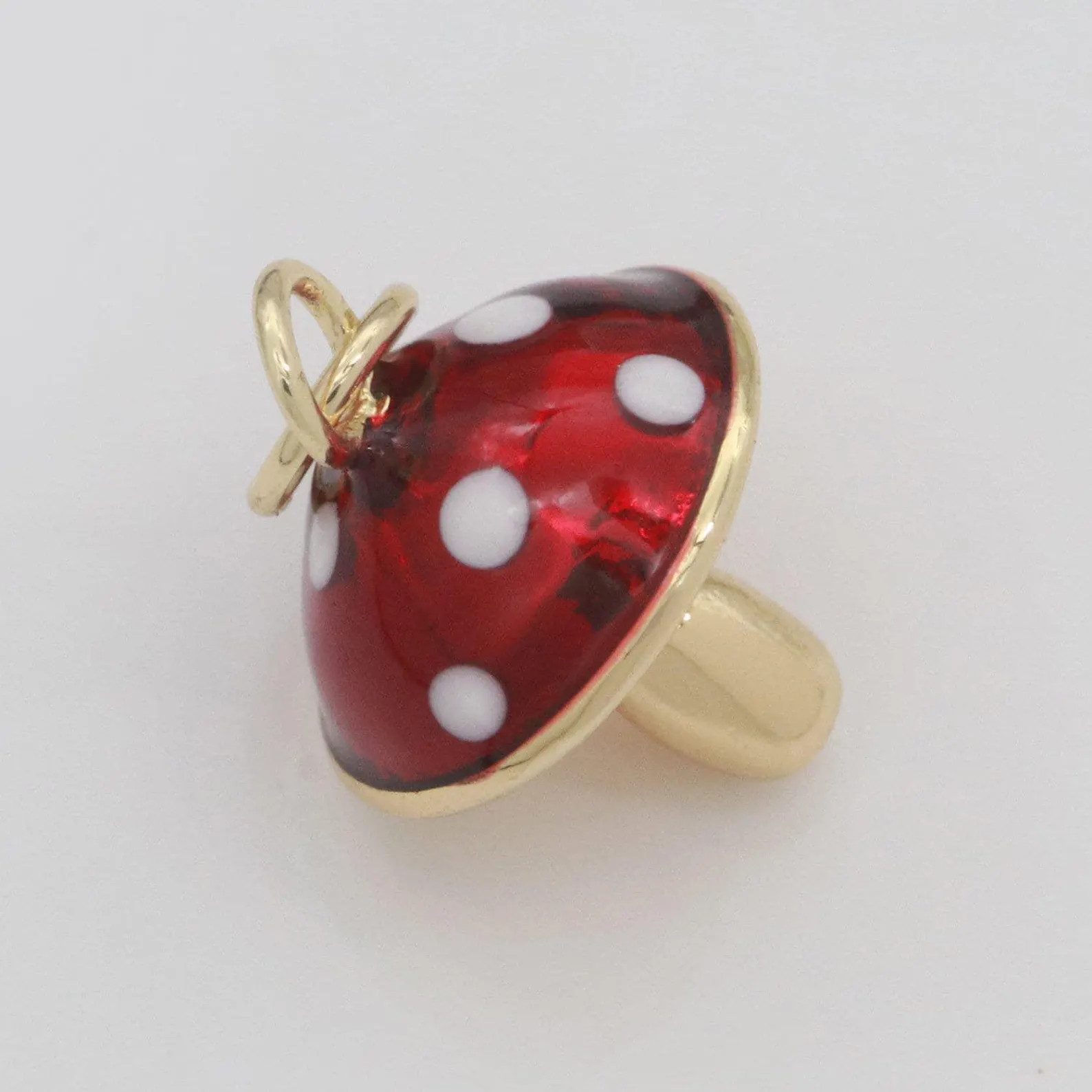 Dainty gold filled magic mushroom charm red mushroom pendant novelty, fungi jewelry, mushroom gif... | Etsy (Global)