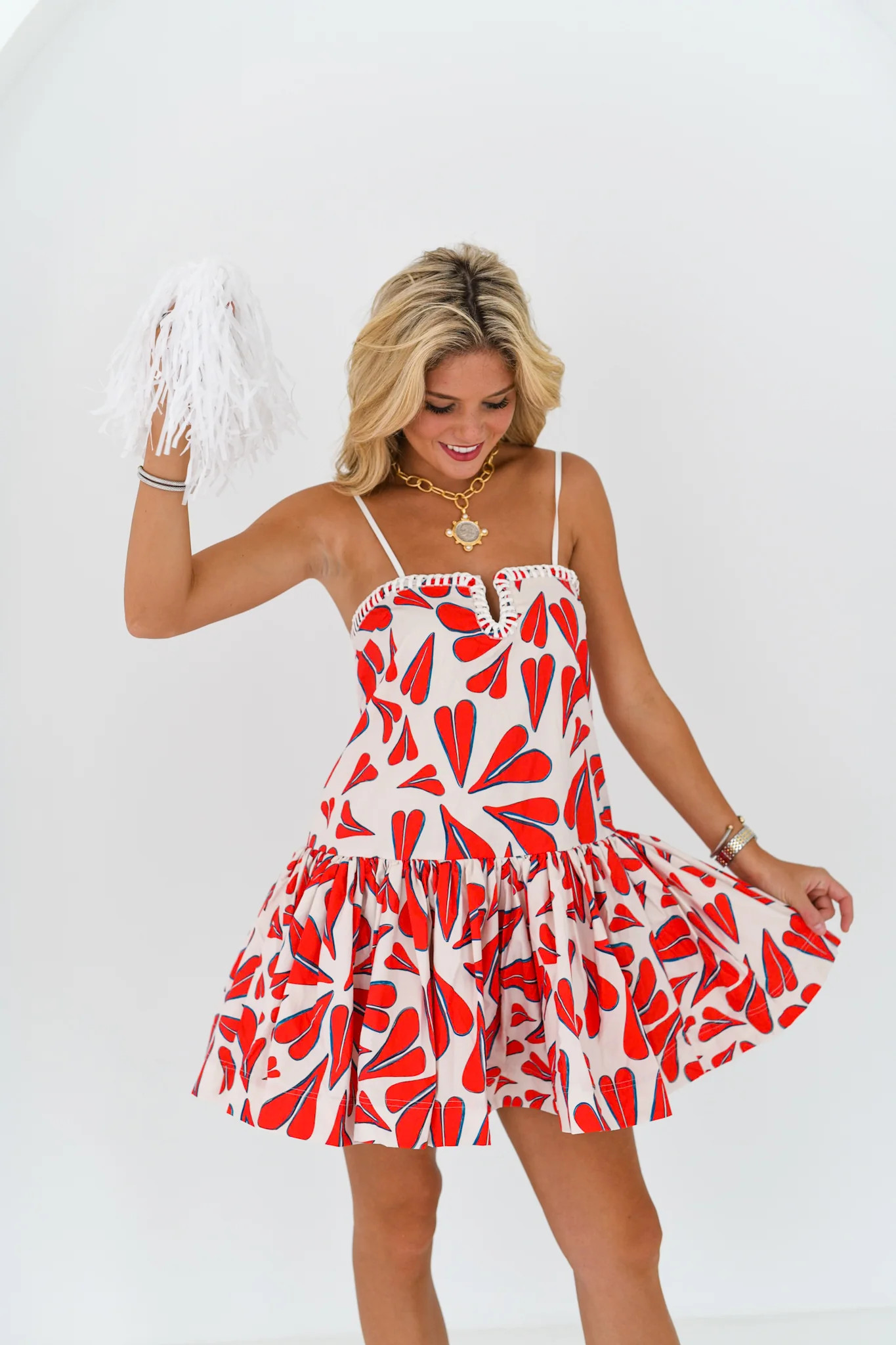 Jana Sweetheart Dress - Red/Blue Hearts | Fancyd Boutiqe