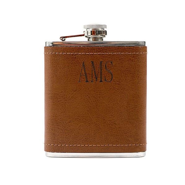Personalized Leather Wrapped Flask | Marleylilly