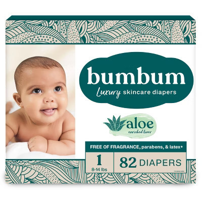 bumbum Luxury Skincare Disposable Diapers - Size 1 - 82ct | Target