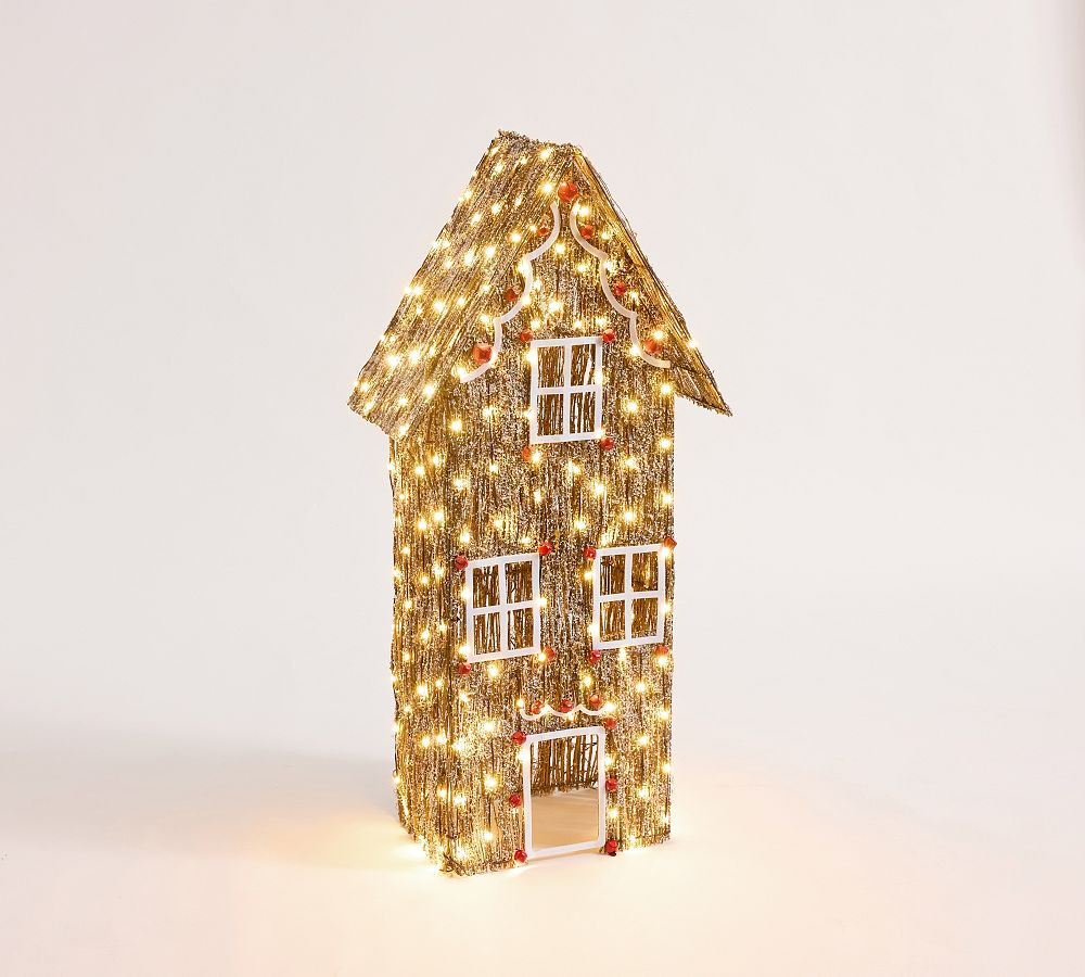 Lit Rattan Gingerbread Collection | Pottery Barn (US)