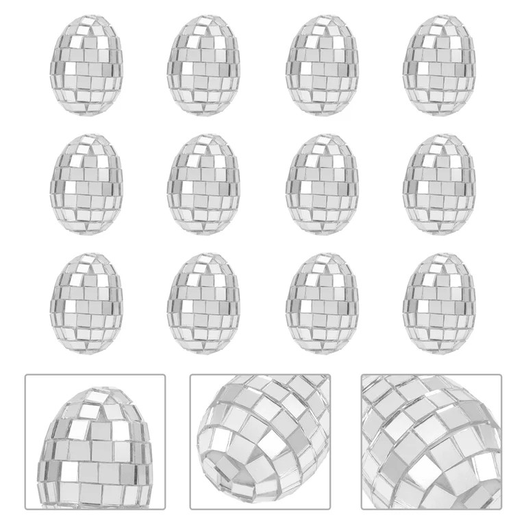 Omeite Mirror Easter Egg Holiday Decoration Mirror Glass Egg Mirror Ball (Silver, 12 Pack) | Walmart (US)