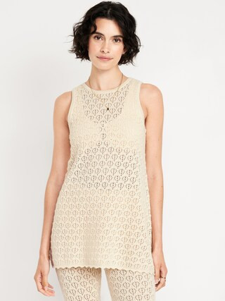 Sleeveless Crochet Tunic Sweater | Old Navy (US)