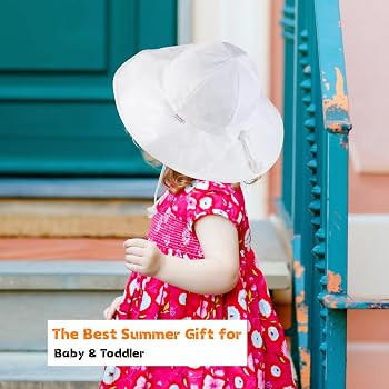 Unisex Baby Sun Hat with UPF 50+ Outdoor Adjustable Beach Hat,Baby Girl Wide Brim Bucket Hats for... | Amazon (US)