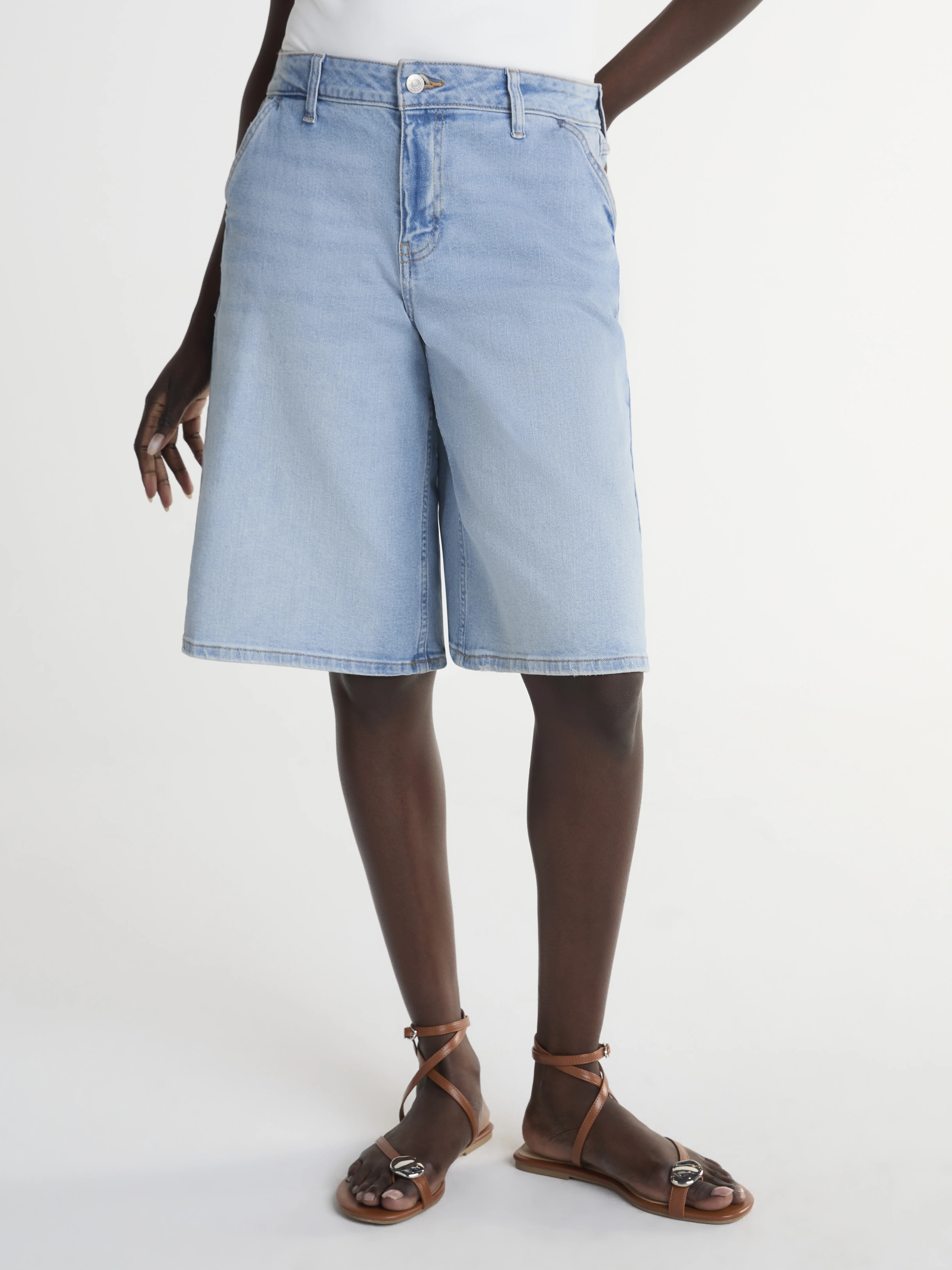 Scoop Women’s and Women’s Plus Denim Bermuda Shorts, Sizes 0-28 Plus | Walmart (US)