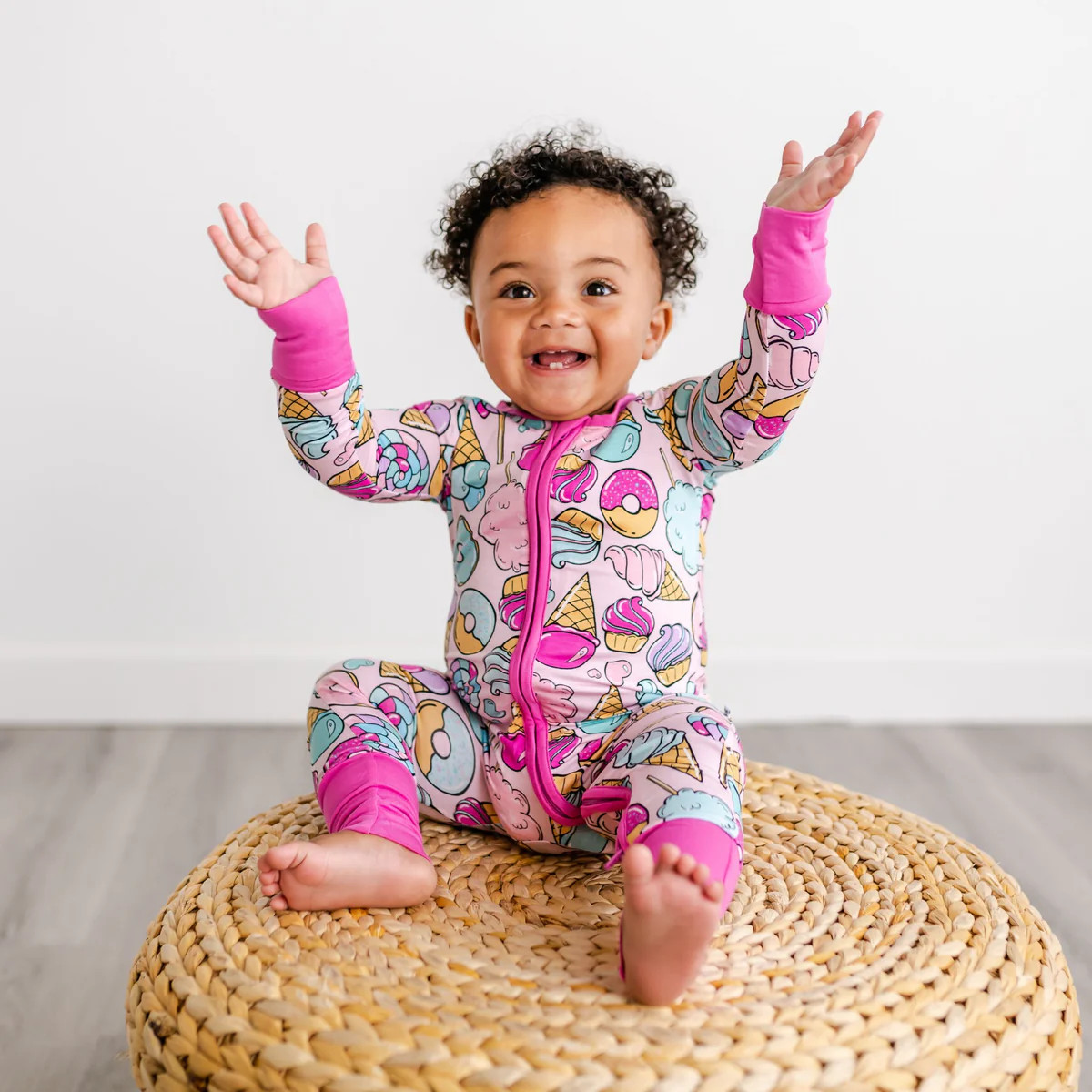 Pink Sweet Treats Bamboo Viscose Zippy | Little Sleepies