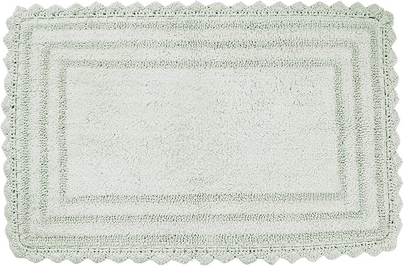 RAJRANG Bath Rug for Bathroom Kitchen Spa with Crochet Cotton Absorbent Soft Reversible Woven Bat... | Amazon (US)