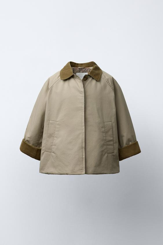 CORDUROY COLLAR TRENCH COAT | Zara US