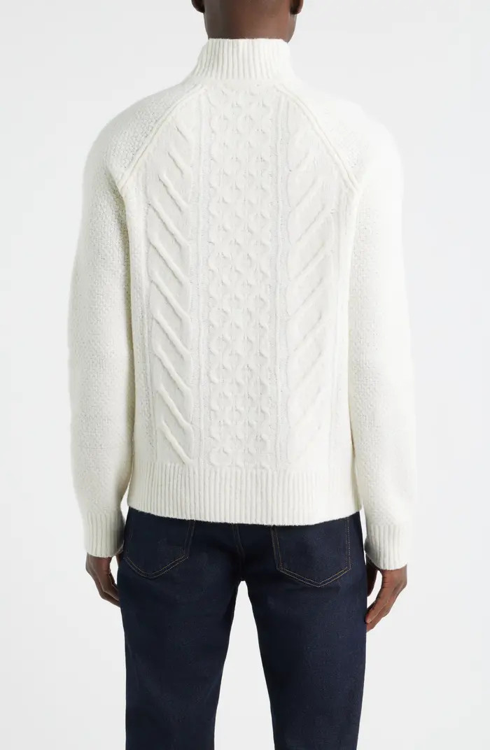 Hector Cable Virgin Wool & Silk Mock Neck Sweater | Nordstrom
