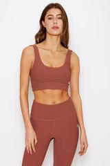 Venesa ribbed bustier sports bra rose taupe | Cream Yoga