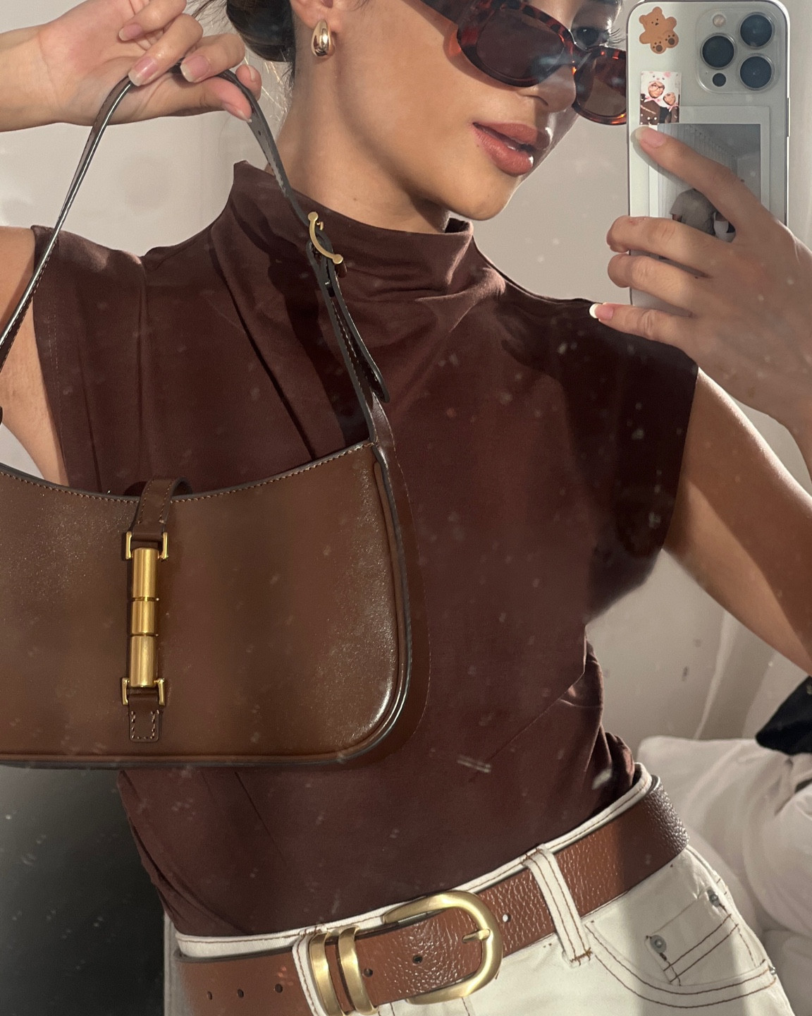 Brown and gold details. Corporate top turned chic casual. 

#LTKstyletip #LTKSeasonal #LTKaustralia