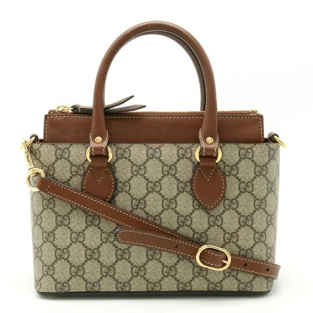 Pre-Owned GUCCI GG Supreme handbag shoulder bag PVC leather beige brown 453177 (Good) | Walmart (US)