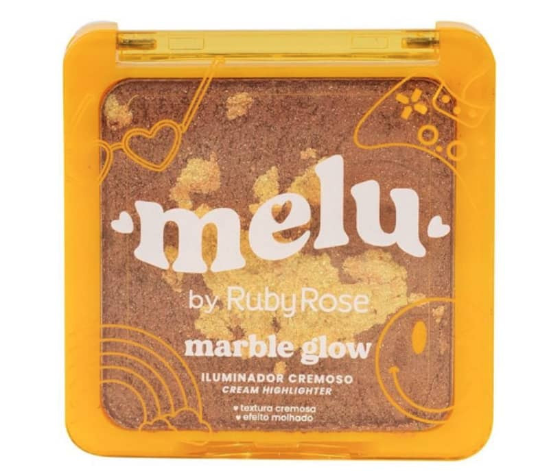 ILUMINADOR CREMOSO MARBLE GLOW - cor: Beach Sunset - MELU BY RubyRose | Beleza Na Web (BR)