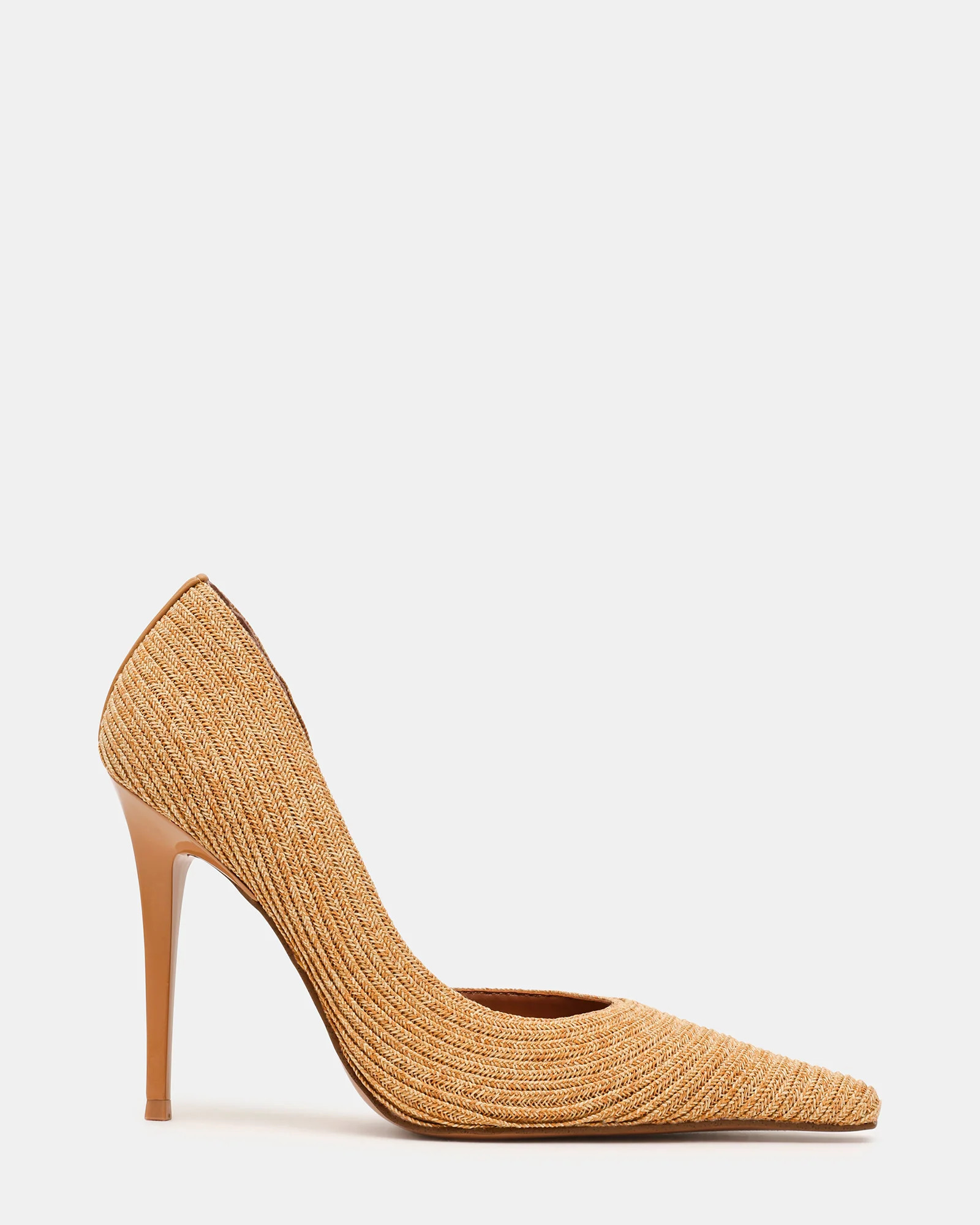 ELEGANT Natural Raffia Pointed-Toe Stiletto Pump Women's Heel | Steve Madden (US)