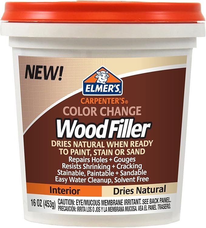 Elmer's E914  Carpenter's Color Change Wood Filler, 16-Ounce, Natural | Amazon (US)