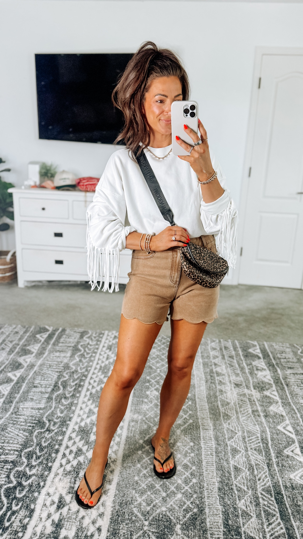 Love this outfit! The fringe sweatshirt and scalloped shorts 🤌🤌 in my true size

#LTKootd #LTKSaleAlert #LTKPetite
