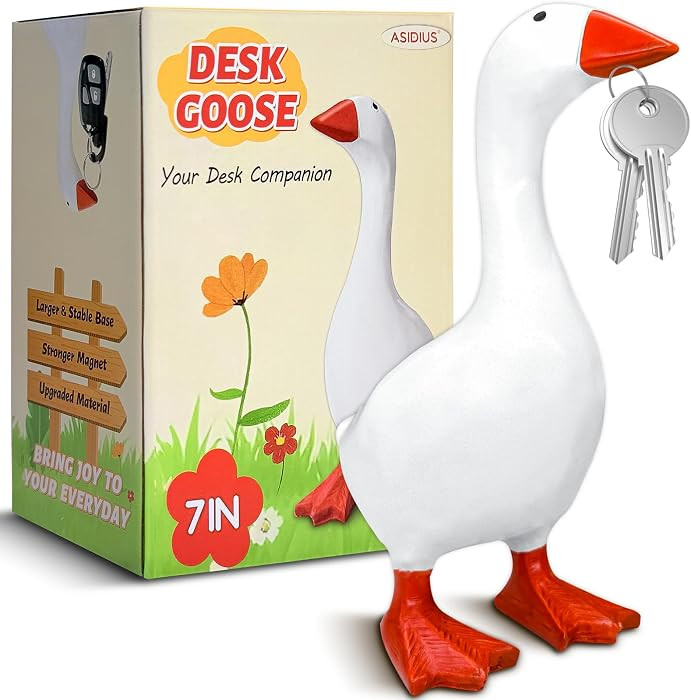 Desk Goose Key Holder, 7 Inch Desk Goose with Upgraded Magnetic Beak, Home Decor Table Decoration... | Amazon (US)