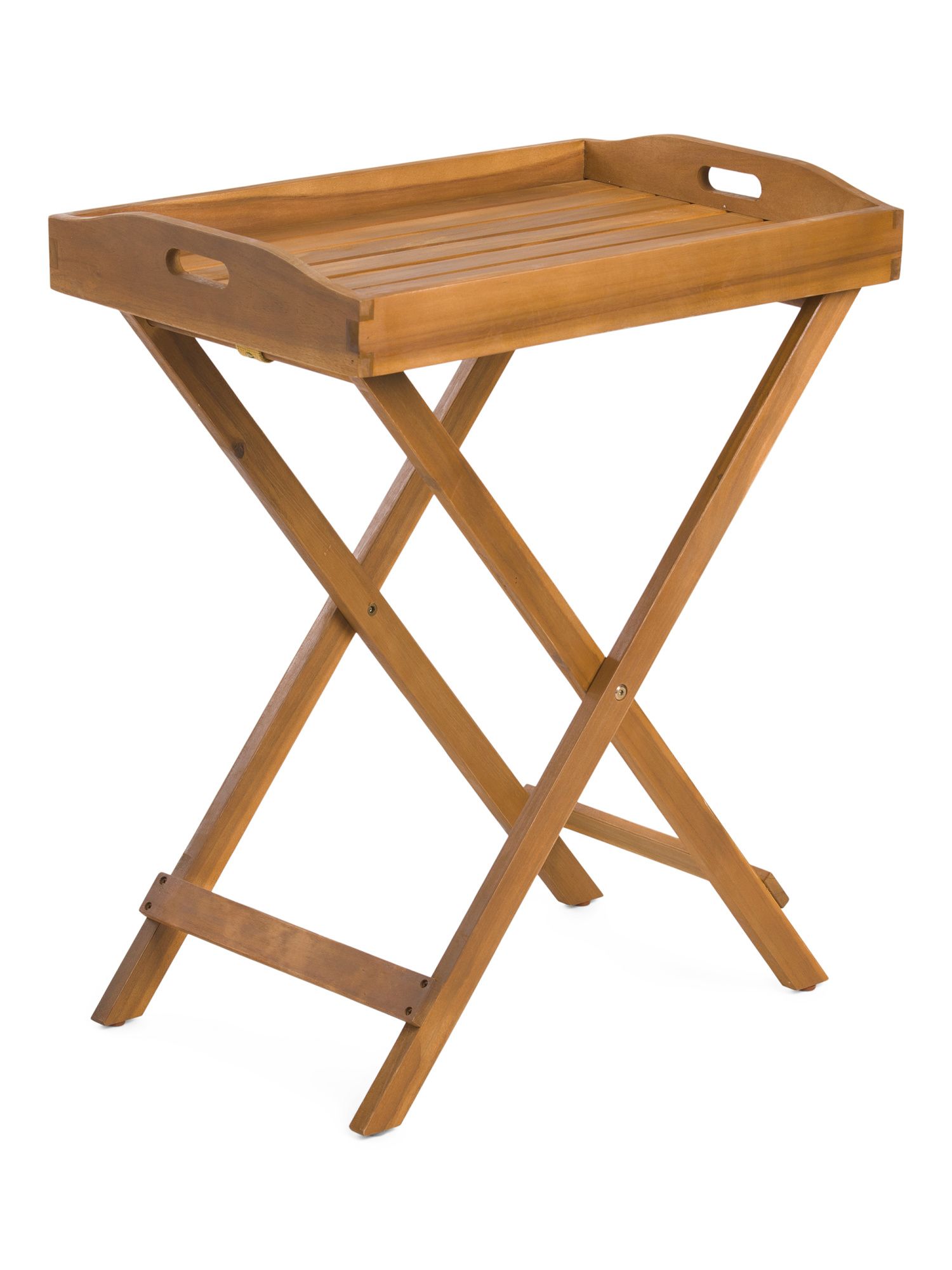 Acacia Wood Folding Tray Table | TJ Maxx