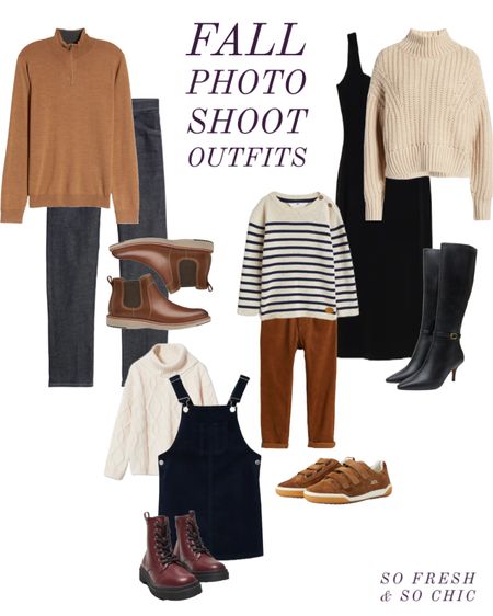 Neutral Fall family photo shoot outfits!
-
#ootd - boys striped sweater - boys corduroys - boys brown leather sneakers - girls black corduroy overalls dress - girls white turtleneck sweater - girls burgundy Fall boots - men’s brown merino wool sweater - men’s AGolde jeans - men’s
Brown Chelsea boots - women’s black slip dress - women’s white chunky mock neck sweater - women’s knee high tall leather boots - women’s crocodile embossed black leather shoulder bag - coordinated family outfits - modern family outfits - Anine Bing - Nordstrom - Mango - Zappos - & Other Stories - H&M Kids clothing #LTKshoecrush #LTKmens #LTKItbag 

#LTKkids #LTKfamily #LTKstyletip
