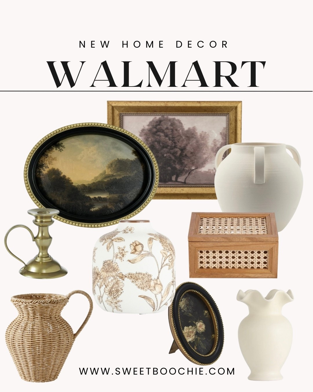 Some new class and traditional home decor at Walmart. 

Vase, vintage art, candle stick, cane box , wicker vase pitcher 

#LTKStyleTip #LTKSaleAlert #LTKHome