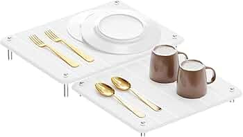 SpaceAid 2 Pack Stone Dish Drying Mats for Kitchen Counter, Expandable Absorbent Rack Dish Pad, Q... | Amazon (US)