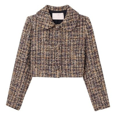 Gal Meets Glam Tweed Cropped Navy & Gold Blazer Size 18 | eBay US