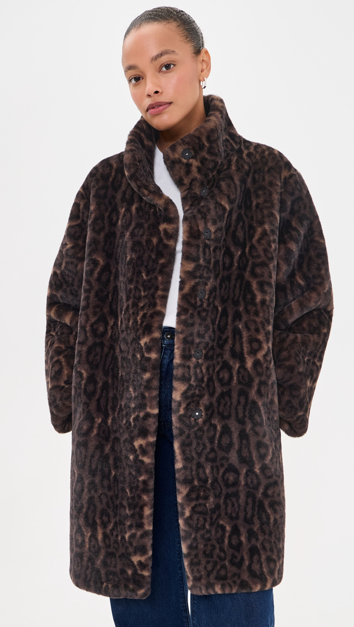 Apparis Blair Leopard Coat Dark Leopard S | Shopbop
