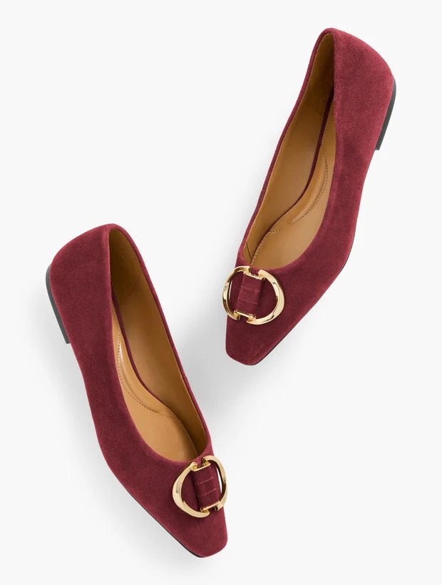 Whitley Ornament Suede Ballet Flats | Talbots