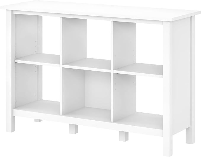 Bush Furniture Broadview 6 Cube Storage Bookcase in Pure White | Amazon (US)