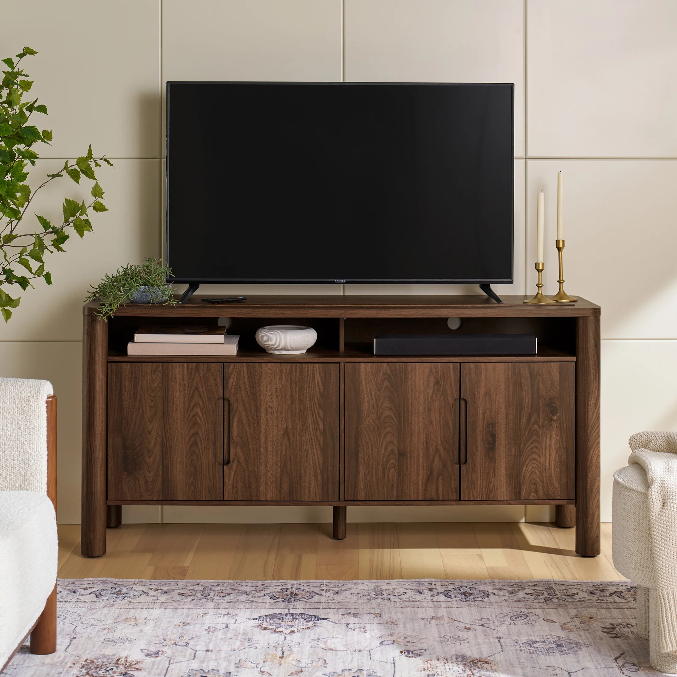Better Homes & Gardens Adlin TV Stand for TVs up to 70", Walnut Finish | Walmart (US)