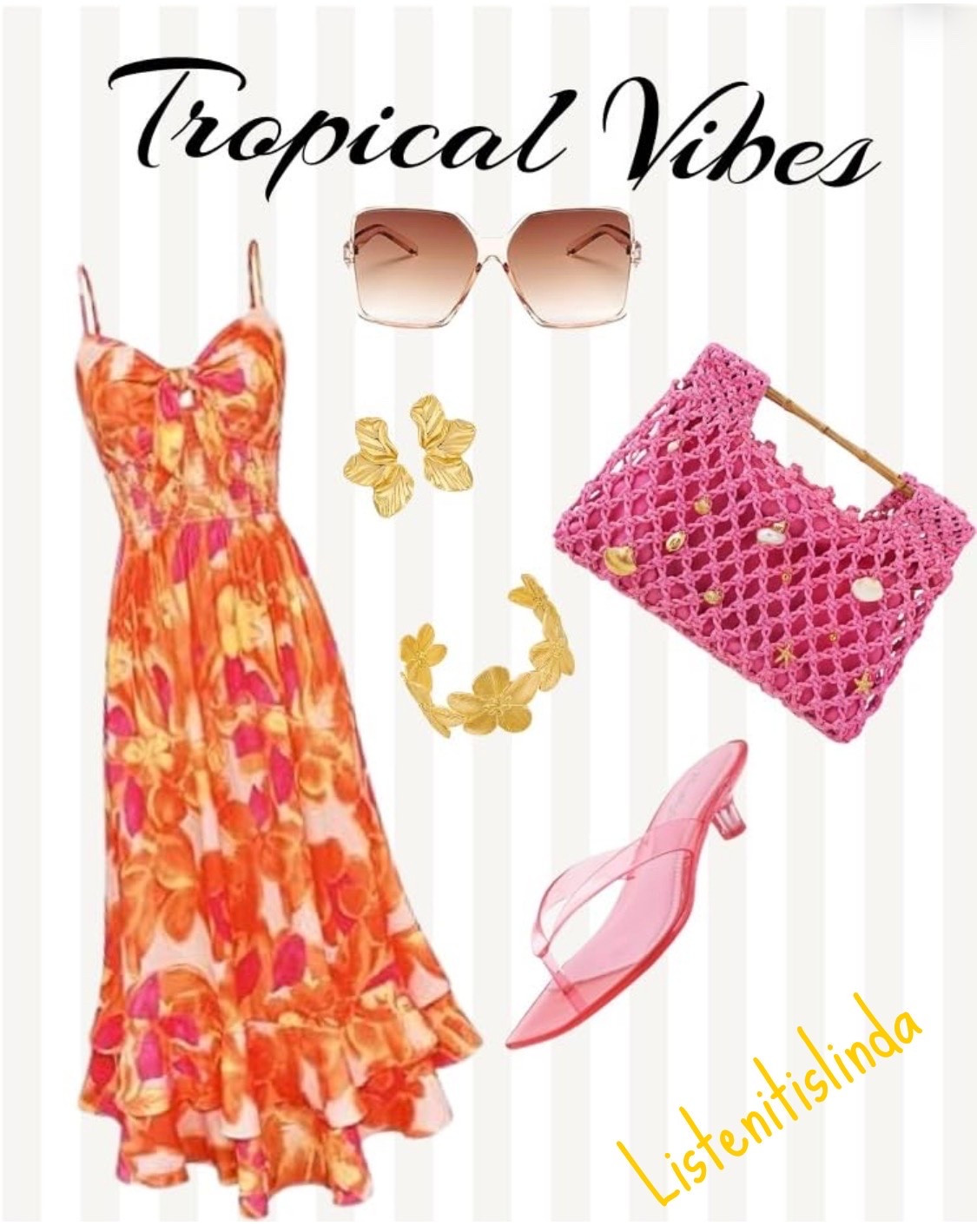 Tropical vacation ready with this dress and accessories. Love the colors on this dress. The bag is one of my favorites for summer, and the shoes are surprisingly comfortable.

#LTKTravel #LTKMidsize