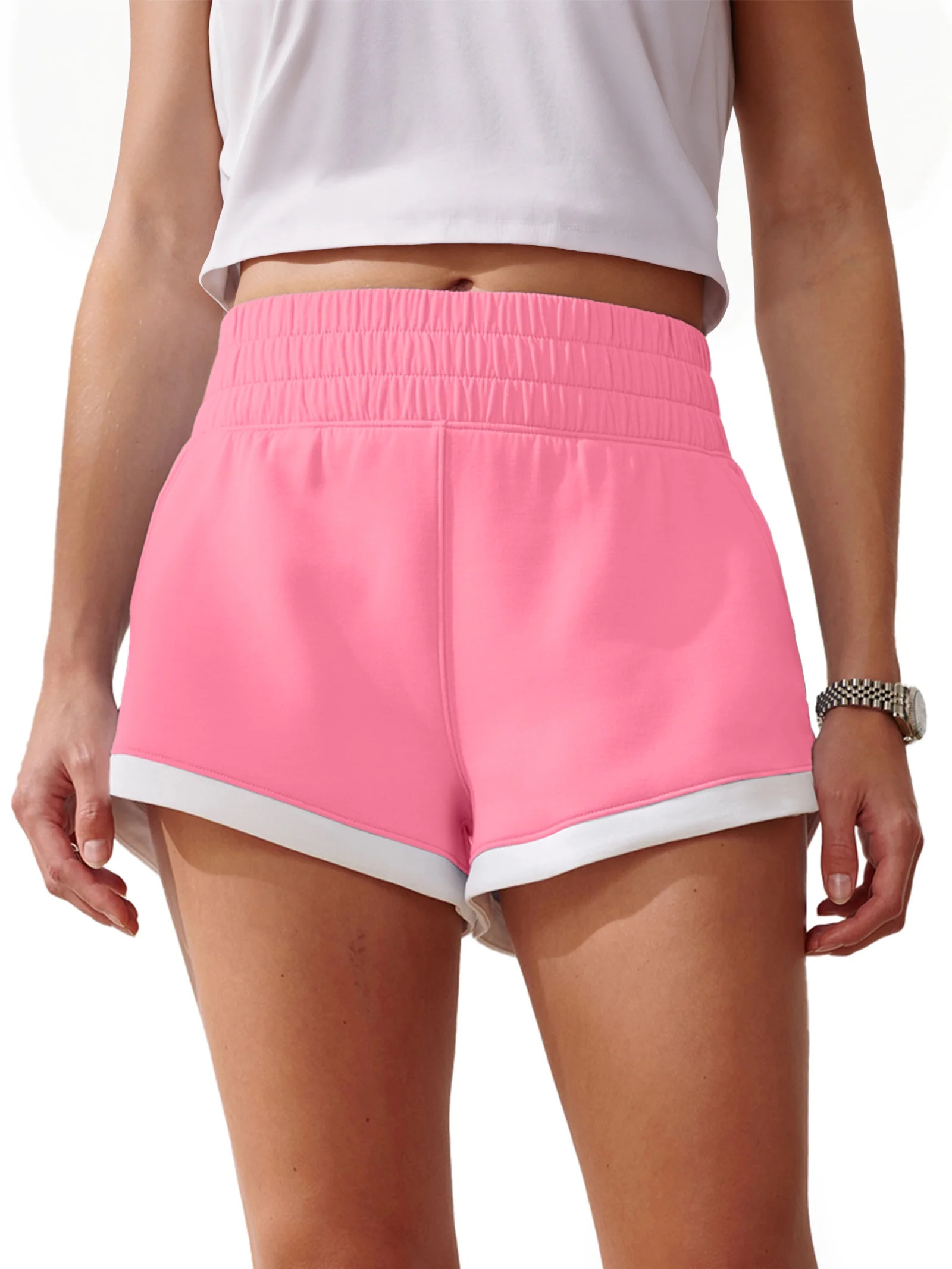 Rosvigor Womens High Waisted Shorts Casual Cotton Shorts for Women Workout Shorts with Pockets | Walmart (US)