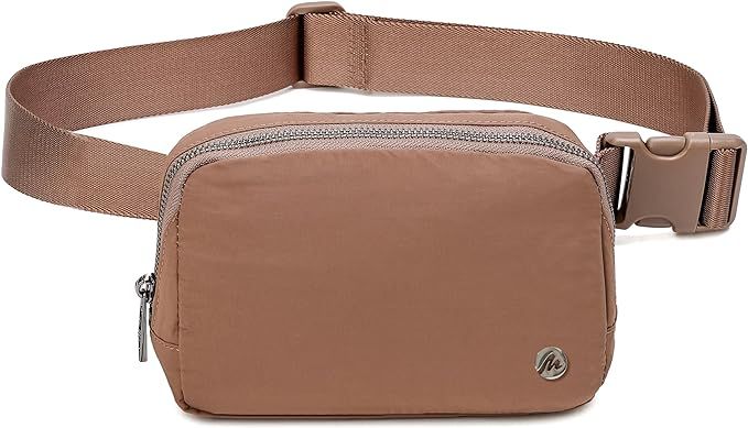 Belt Bag with Adjustable Strap Crossbody Waist Bag for Workout Shopping Travelling Hiking (brown) | Amazon (US)