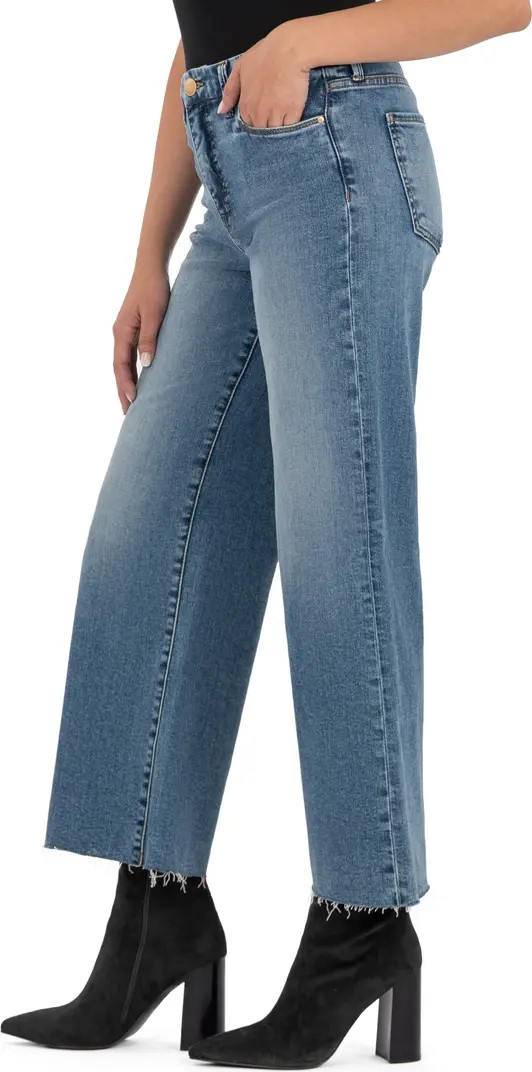 Meg Raw Hem Ankle Wide Leg Jeans | Nordstrom