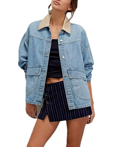 Lumister Denim Jacket Jean Coat Outerwear | Amazon (US)