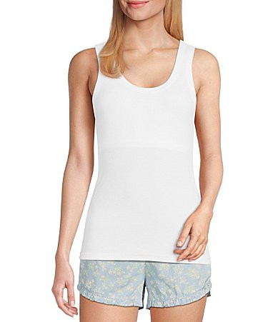 Papinelle Milla Rib Shelf Bra Scoop Neck Sleeveless Sleep Tank - XL | Dillard's