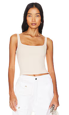 LNA Scoop Ribbed Tank in Bone from Revolve.com | Revolve Clothing (Global)