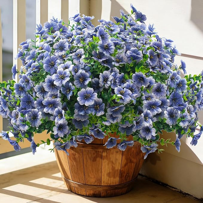 Grunyia 20 Bundles Artificial Flowers for Outdoors, UV Resistant Fake Plants Flowers Greenery Shr... | Amazon (US)