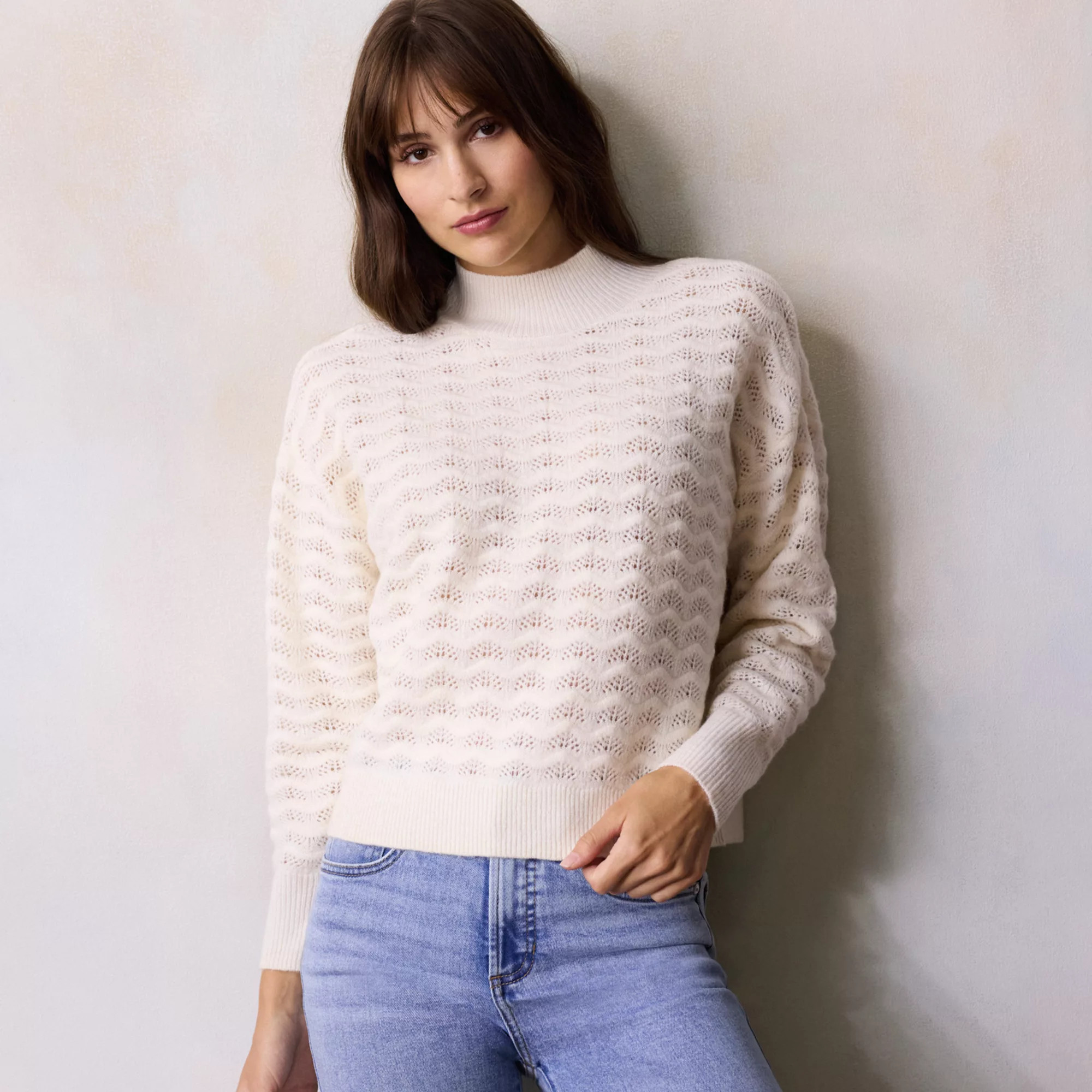 Women's LC Lauren Conrad Mockneck Pullover Sweater, Size: Medium, Purple Provence Place | Kohl's