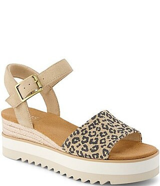 TOMS Diana Leopard Print Espadrille Wedge Platform Sandals - 9 | Dillard's