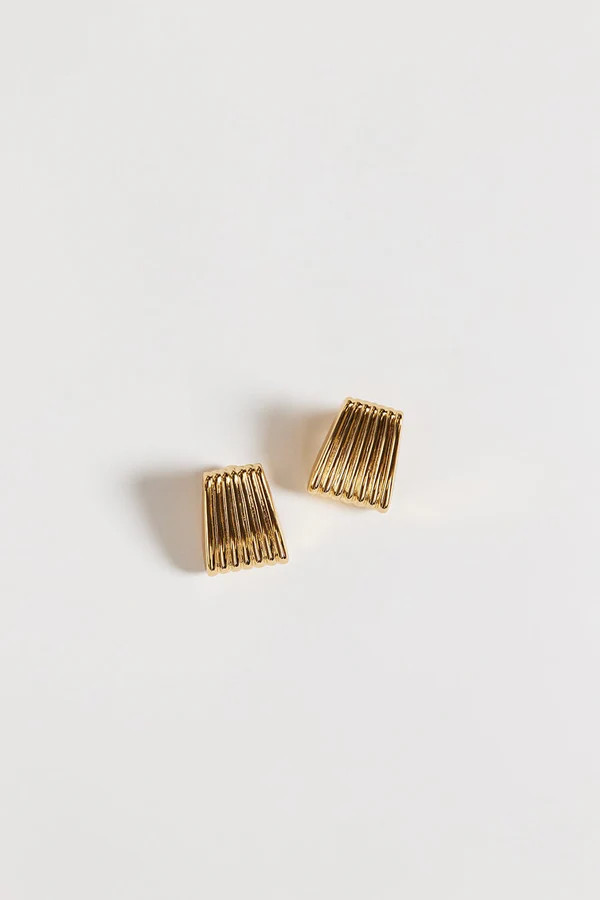 HEAVEN MAYHEM RIBBED GOLD EARRING | DISSH