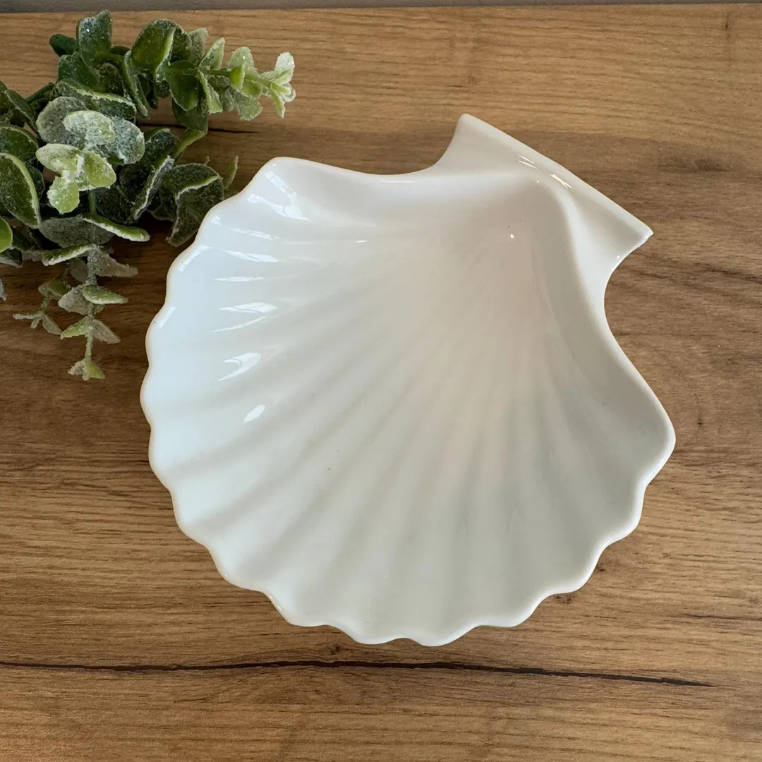 Vintage Ceramic Shell Dish | White Japan Scallop Bowl | Coastal Serving or Vanity Decor Accent | Etsy (US)