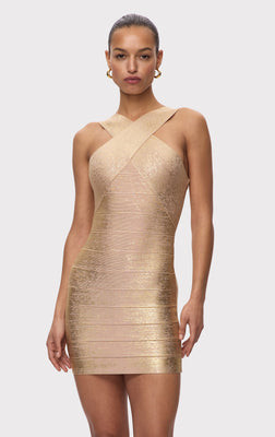 THE METALLIC LOUISA DRESS | Herve Leger