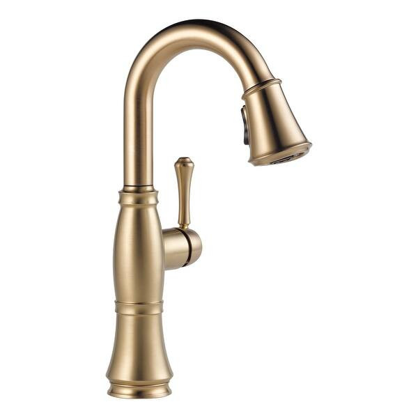 Delta Cassidy Pull-Down Bar/Prep Faucet with Magnetic Docking Spray - Lumicoat Champagne Bronze | Bed Bath & Beyond