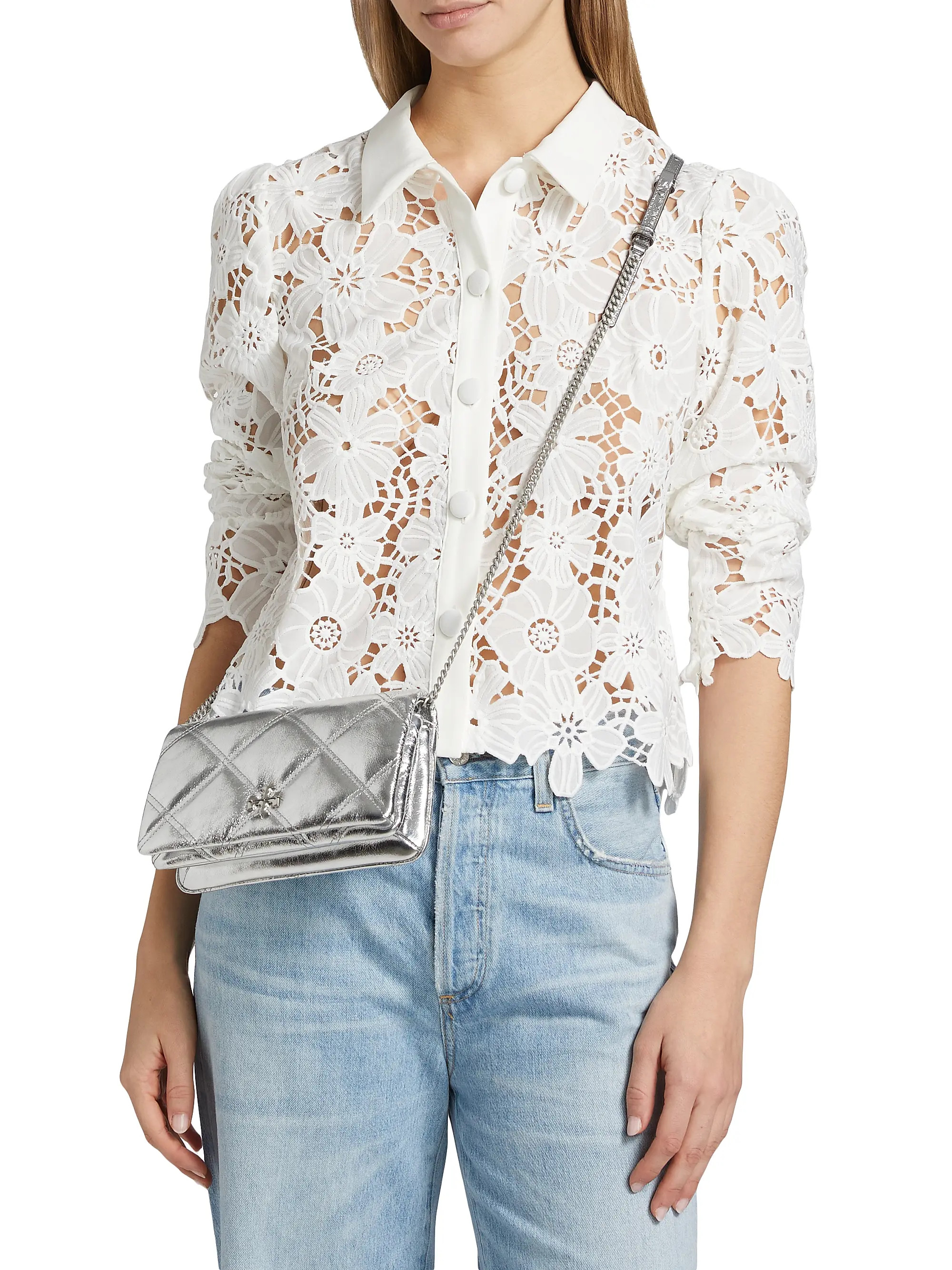 June Lace Button-Front Shirt | Saks Fifth Avenue