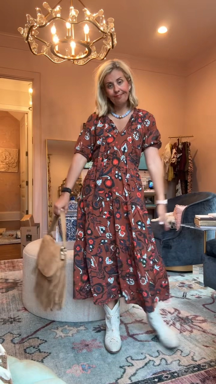 Oh the colors of this dress are so good! Perfect color combo! I’m wearing xs dress and 8 boots tts. 

*code mixandmatch at Erin McDermott

#LTKdayinmylife #LTKootd #LTKmomlife